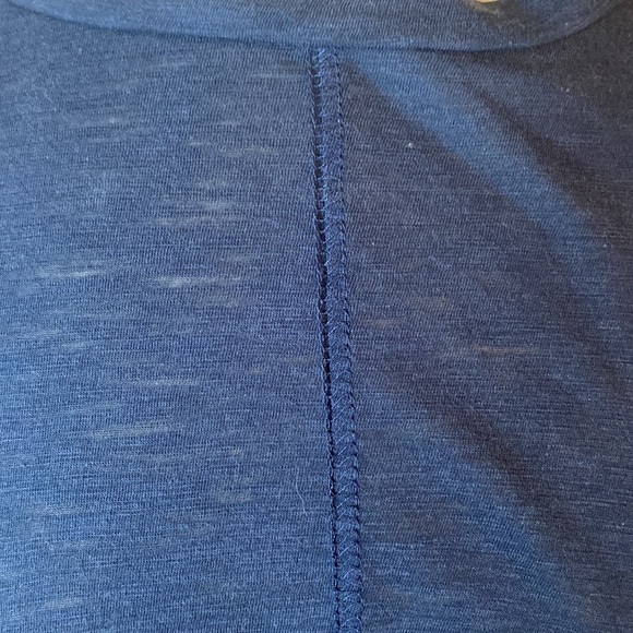 Six/Fifty Navy Blue Long Sleeved Shirt w/ Tie Front Size Small in EUC - Picture 5 of 8